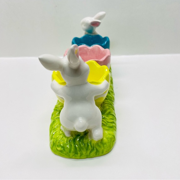 Yankee Candle Easter Egg Bunny Tealight Holder Bunnies Spring Pink Yellow Blue - Picture 5 of 14